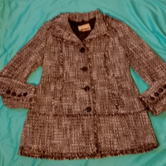 GUESS LOS ANGELES GRAY/BLACK TWEED COAT, SIZE LARGE - Picture 11 of 15